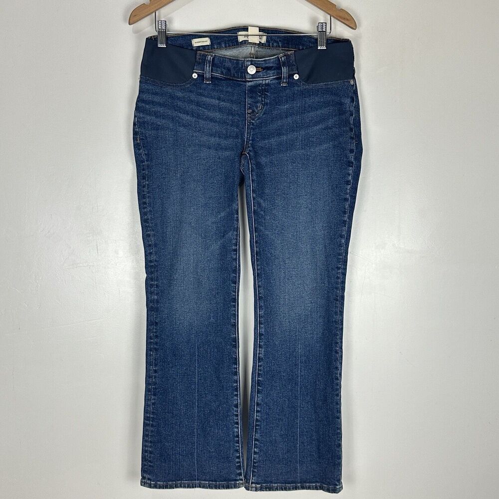 Madewell Women's 28 The Maternity Side-Panel Kick Out Crop Jeans in Arlen Wash